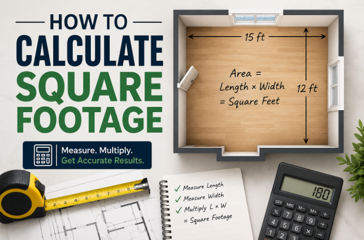 How to calculate square footage using length and width measurements